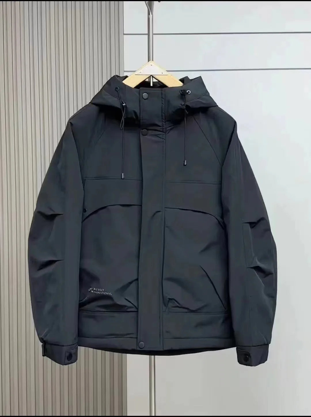 Factory Direct Men's Hooded Stand Collar Loose Plain Dyed Casual Jacket Windproof Thickened Work Warm Winter