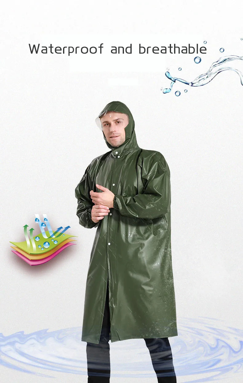Wholesale Thickened Reflective Rain Gear  Long Raincoat