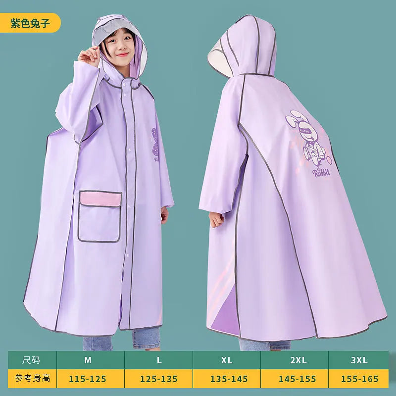 Waterproof EVA Children's Raincoat, Suitable for Primary and Secondary School Students to Go to School and Travel Outdoors