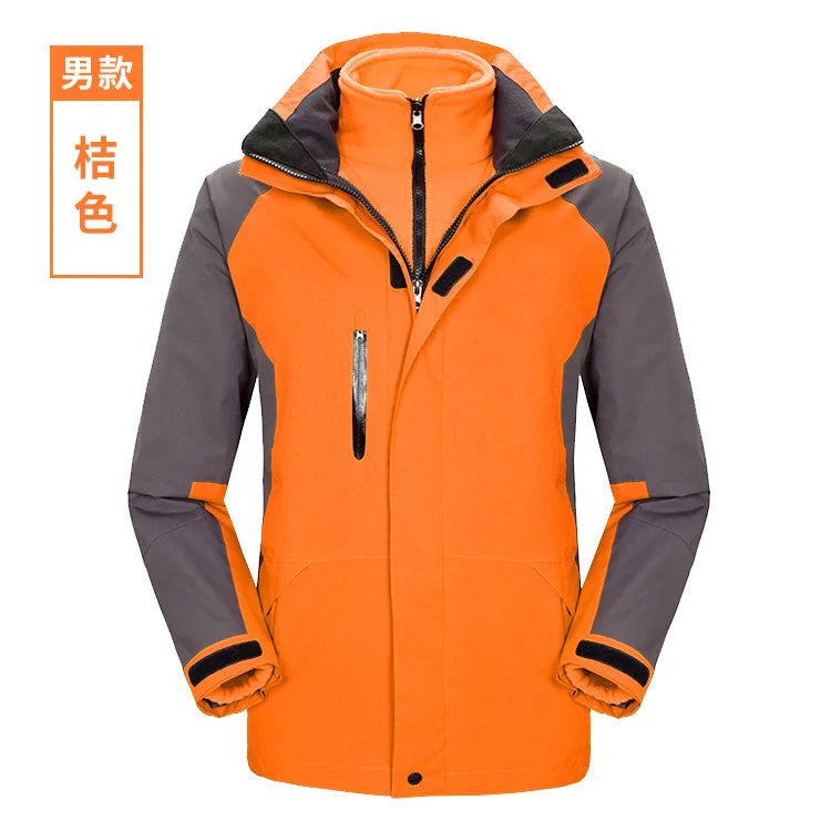 Two-Piece Three-In-One Outdoor Assault Clothing for Men Women Fleece-Lined Waterproof Mountaineering Work Jacket Custom Hiking