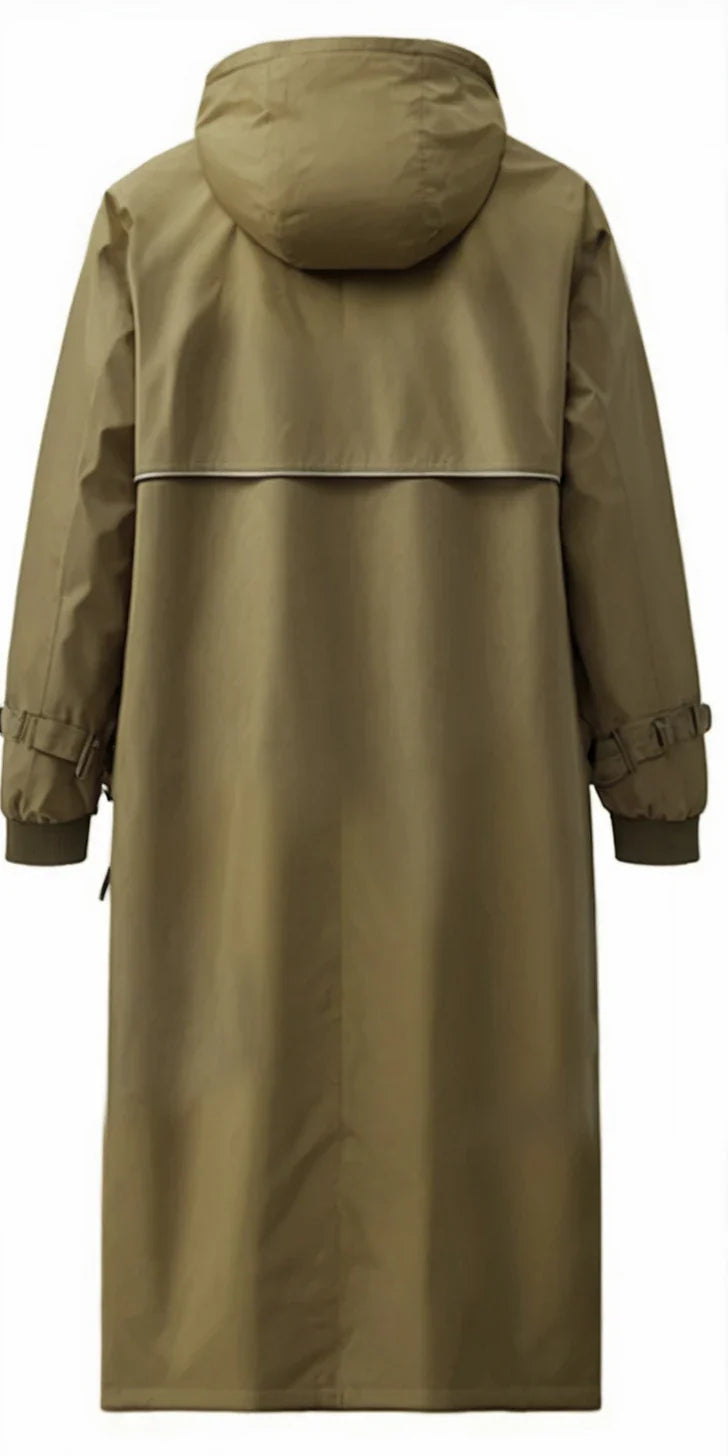 Unisex Dark Brown Polyester Pongee Windbreaker Thick Insulated Waterproof Outdoor Winter Coat Raincoat Jacket Rainwear